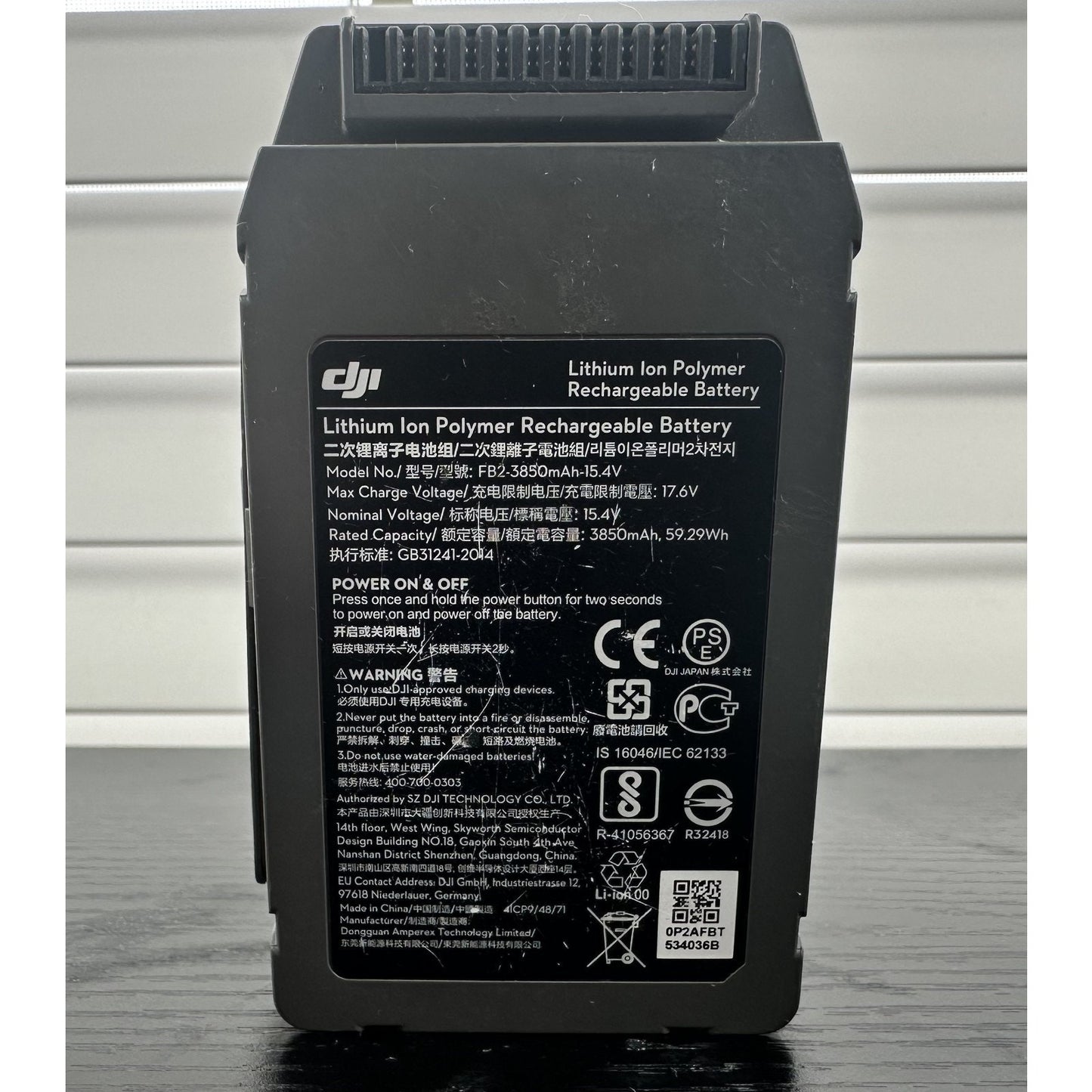 DJI Mavic 2 Pro/Zoom 3850mAh-15.4V Intelligent Flight Battery - 25 Cycles