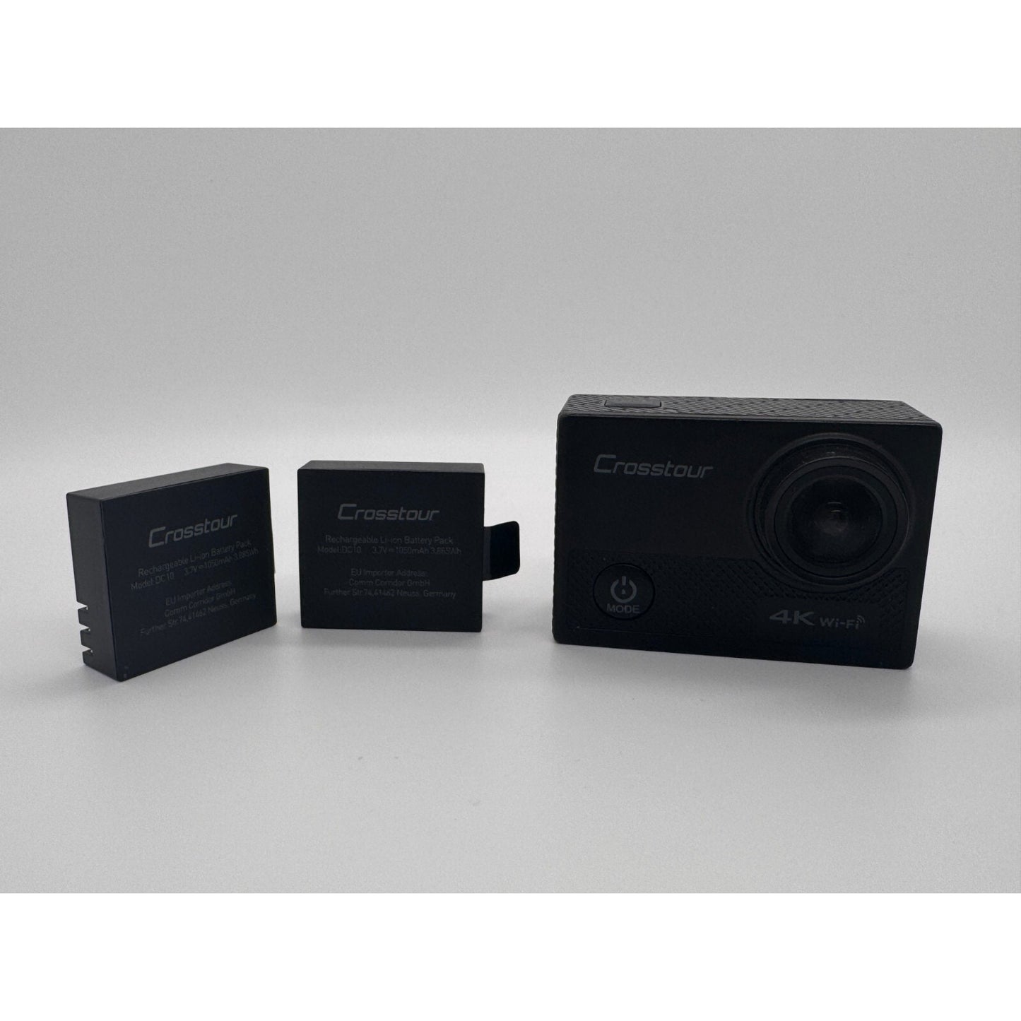 Crosstour Action Camera 4K Black w Battery & Case See Photos