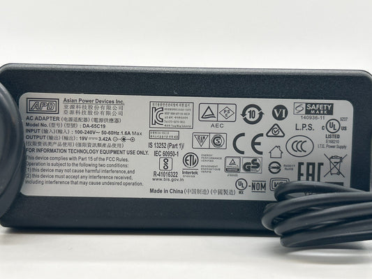 Genuine ADP AC Adapter DA-65C19 65W 19V 3.42A Power Supply Charger