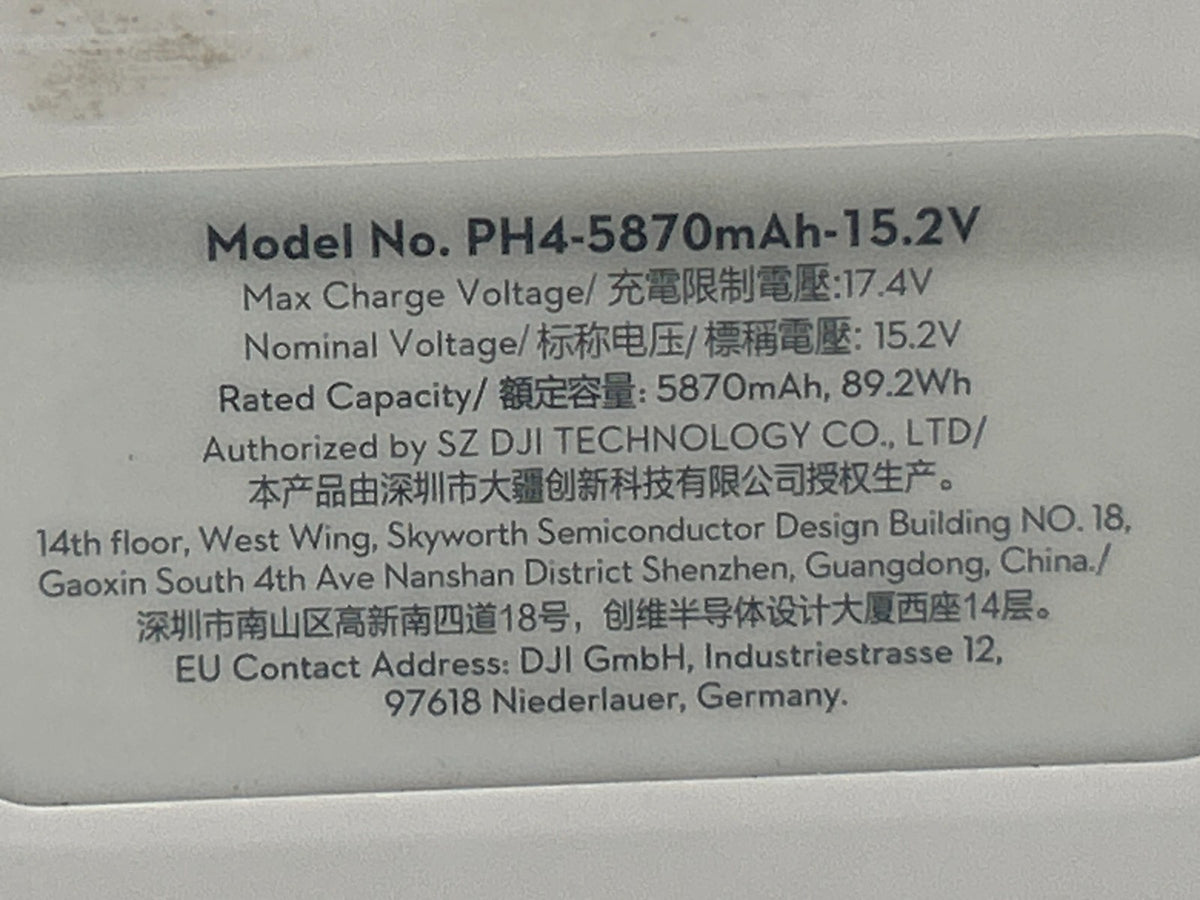 DJI Phantom 4 Intelligent Flight Battery 5870mAh – 91 Cycles – Cracked – Used