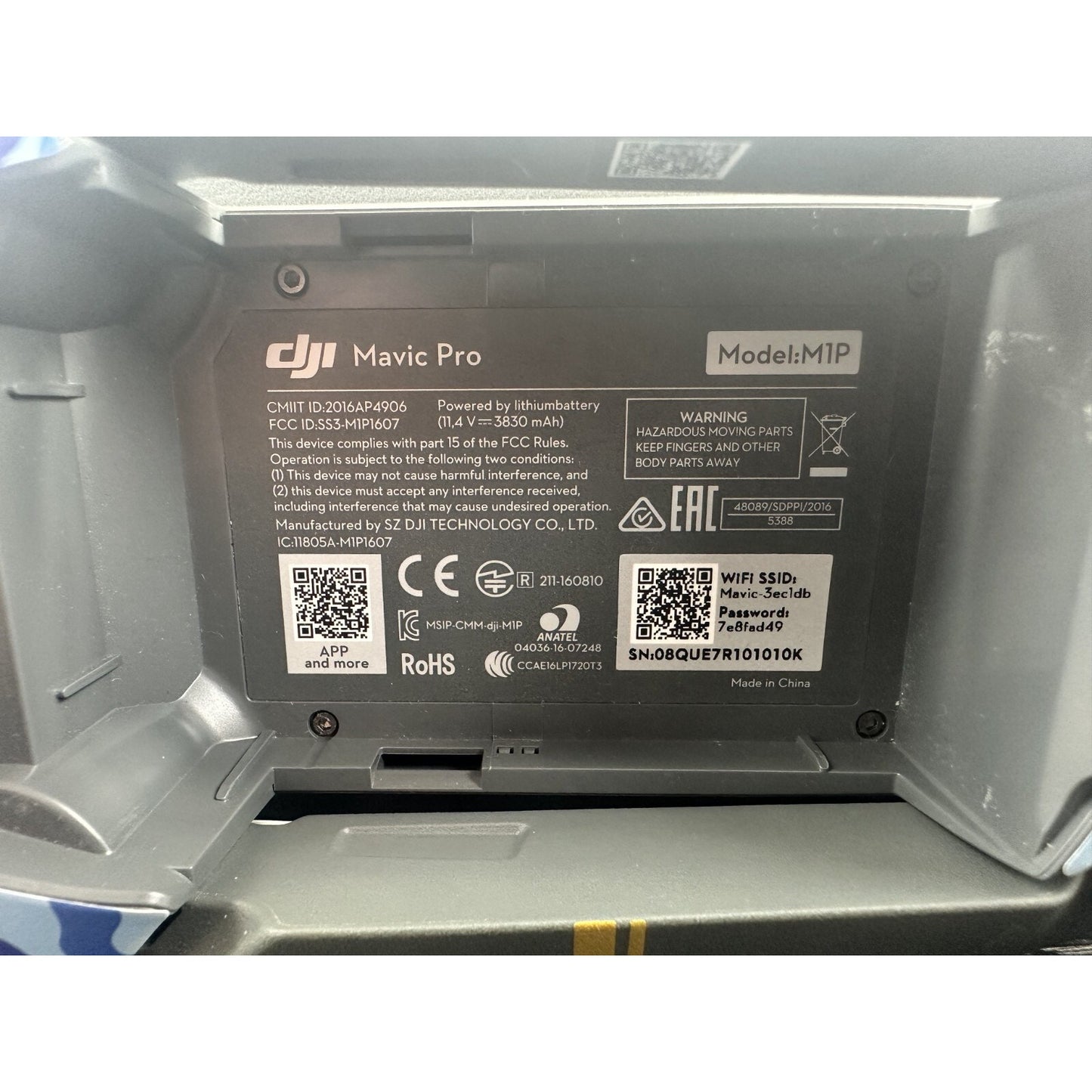 DJI Mavic Pro (M1P) (Blue) Replacement Aircraft Body Only for Crash Lost Drone