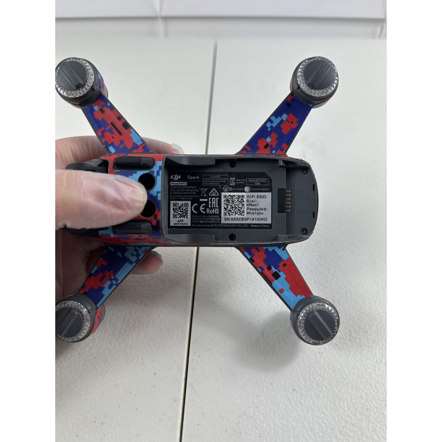 DJI Spark Replacement Drone (Custom Skin) with Stabilized Gimbal Camera Working