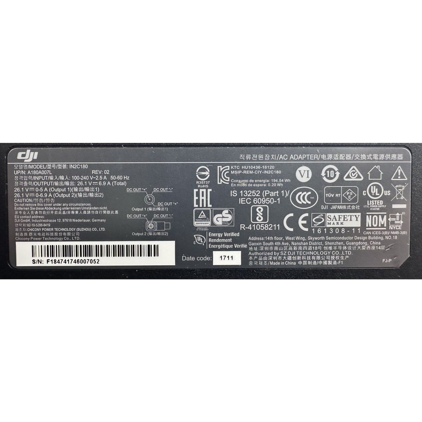 DJI Inspire 1 Battery & Remote Controller Charger for Inspire 1 ( IN2C180 )