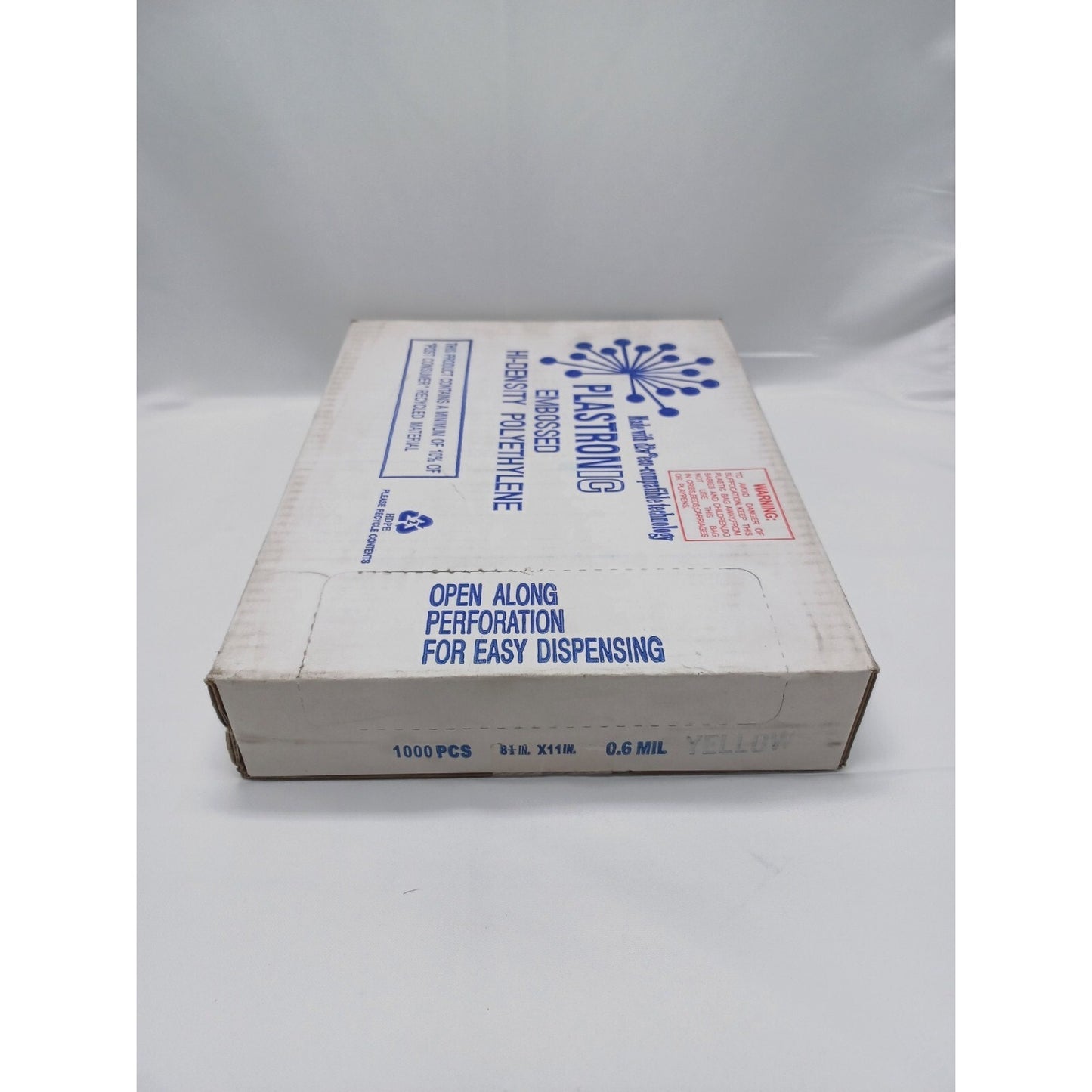 1000x Plastronic C11YE Merchandise Bag - 8 1/2" x 11", 0.6 mil HDPE, Yellow