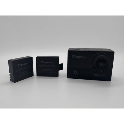 Crosstour Action Camera 4K Black w Battery & Case See Photos