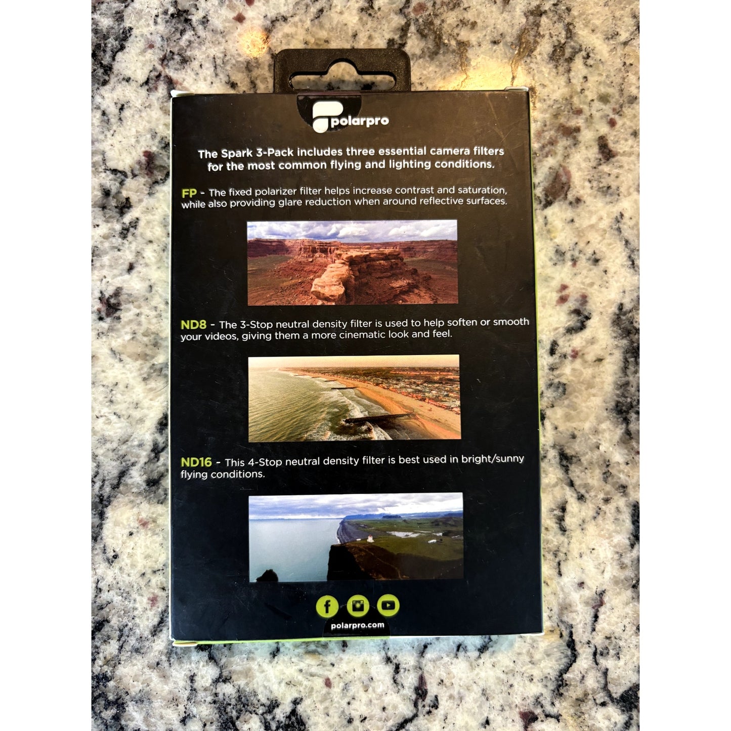 PolarPro SPRK-5001 Polarizer & Neutral Density Lens Filters for DJI Spark 3-Pack