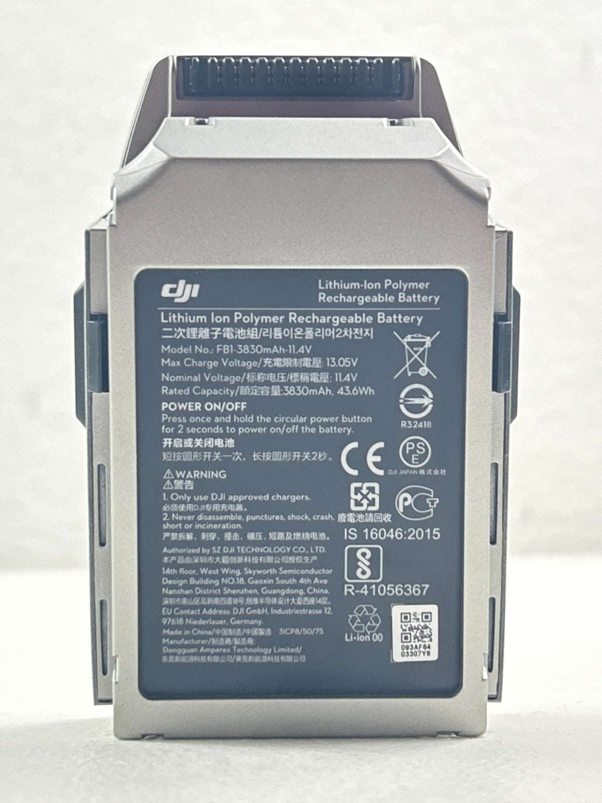 DJI Mavic Pro (M1P) Intelligent Flight Battery P/N FB1-3830mAh-11.4V - 7 Cycles