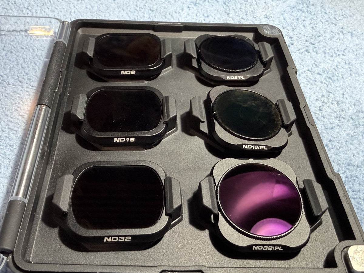 PolarPro 6x ND Filter Set ND8/16/32 & ND8PL/16PL/32PL with protective case –Used