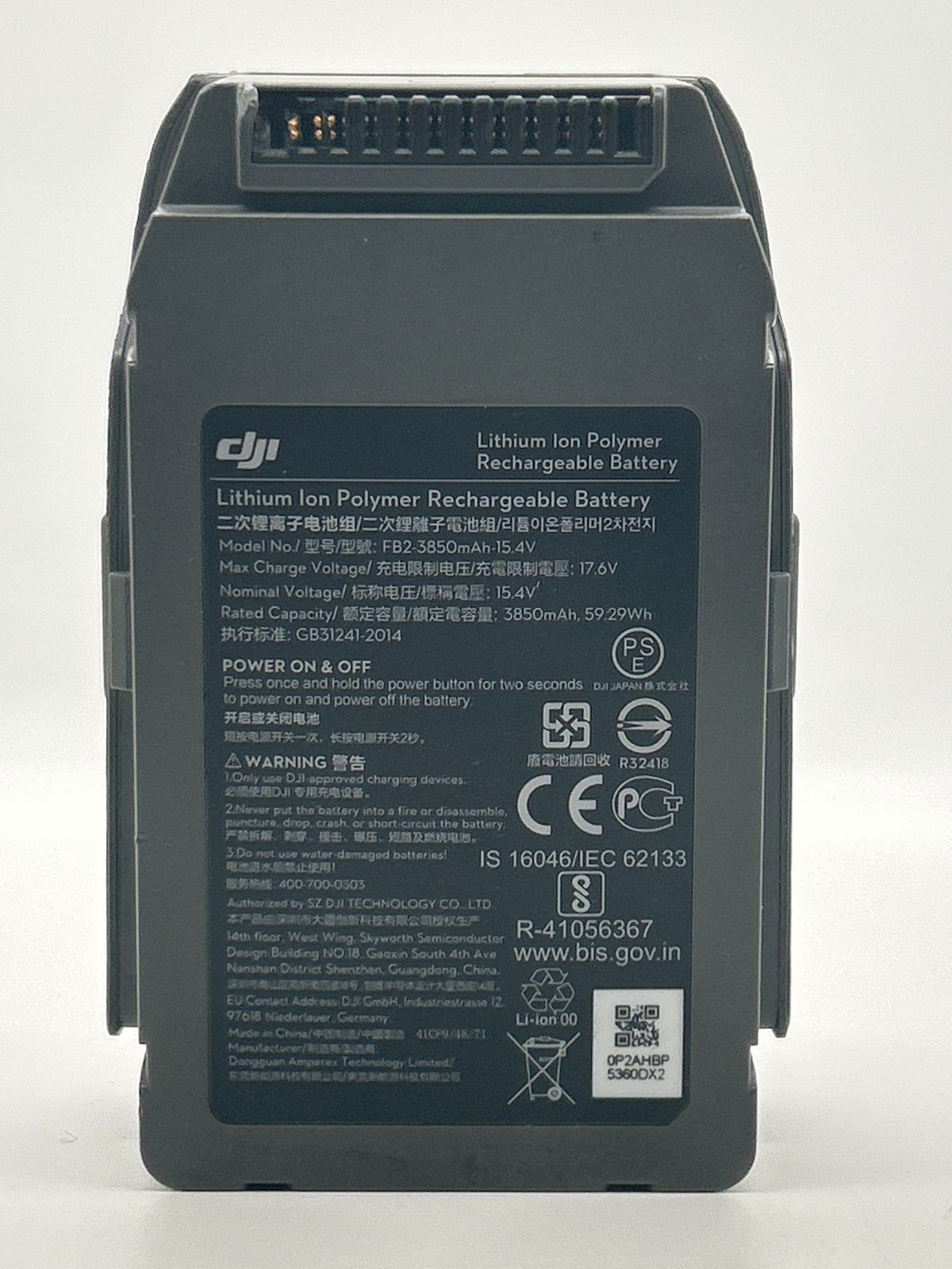 DJI Mavic 2 Pro/Zoom 3850mAh-15.4V Intelligent Flight Battery - Damaged Port