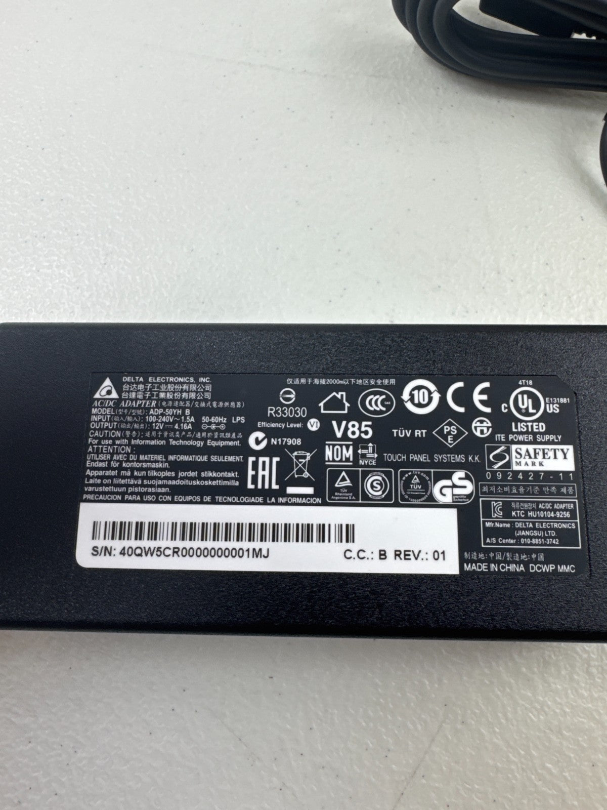 New Delta Electronics ADP-50YH B 12V 4.16A 50W AC/DC Power Adapter Charger OEM