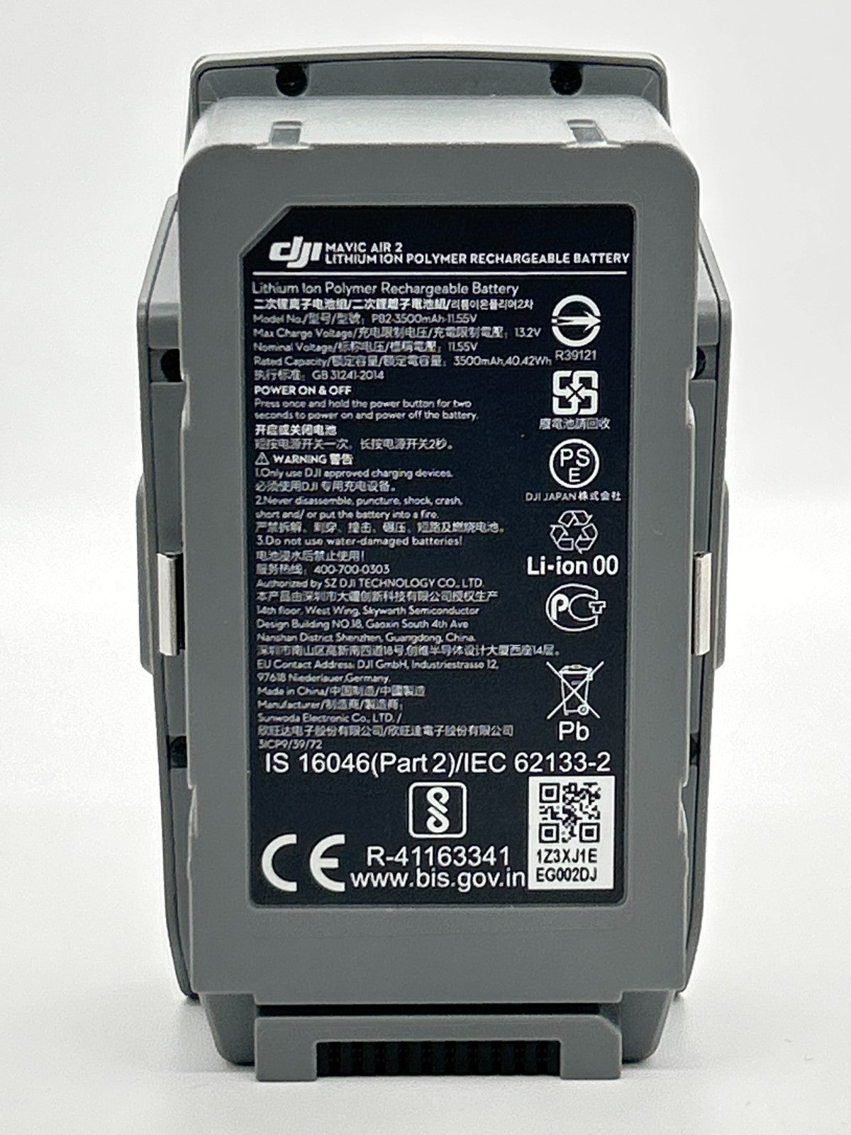 DJI Mavic Air 2S Intelligent Flight Battery PB2-3500 18 Cycles Cracked Top