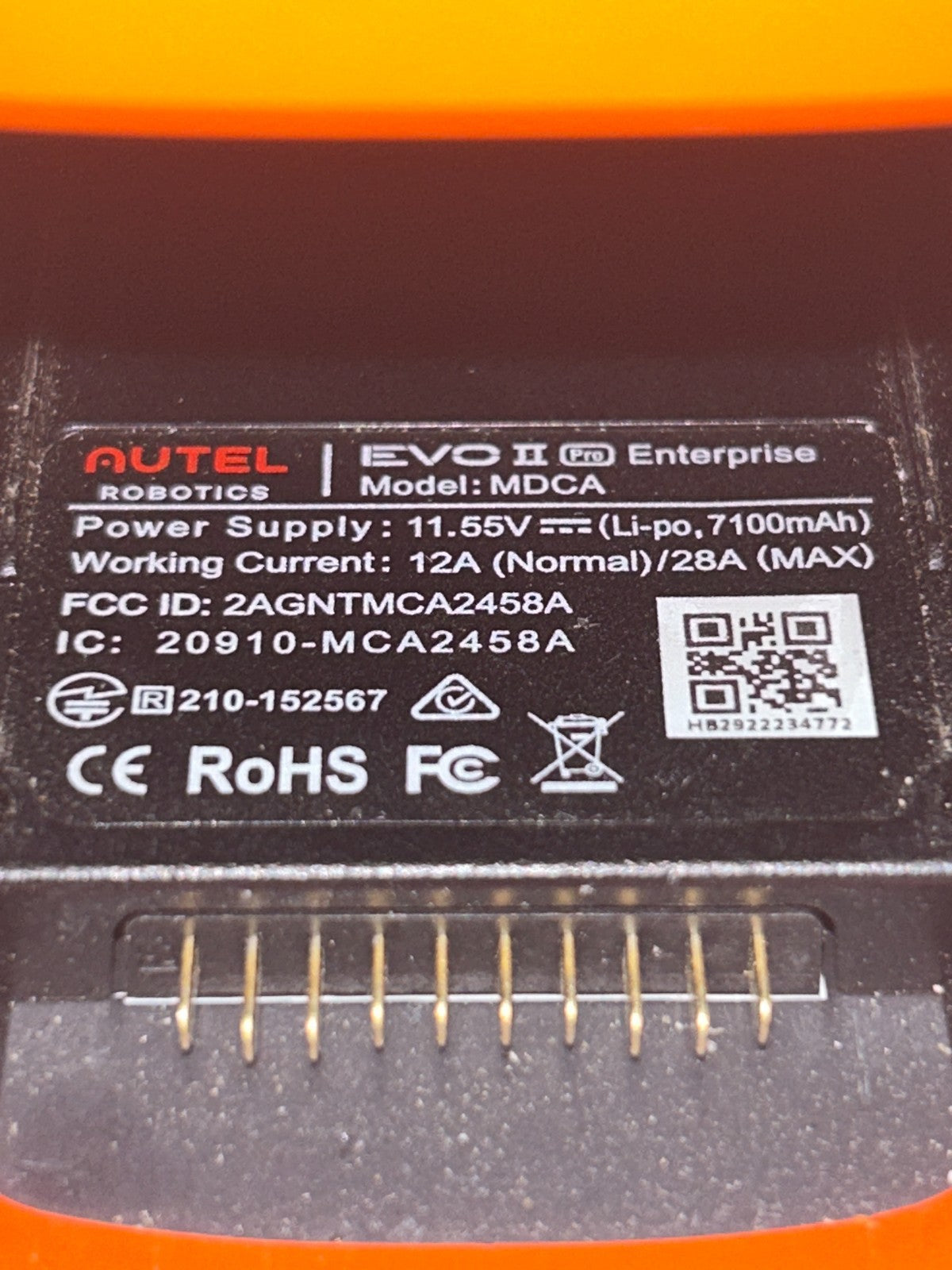 Autel EVO II EVO 2 V2 6K Enterprise Drone MDCA – V1 Top Plate –Drone Only – Used