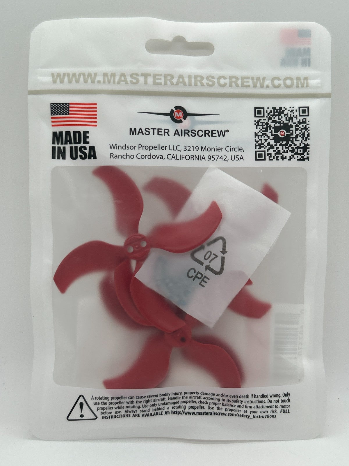 Master Airscrew Stealth Propellers For DJI Avata 2 - Red, Pack Of 4