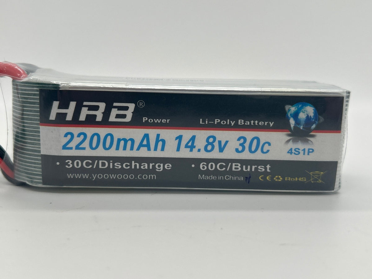 HRB 4S 2200mAh 14.8V 30C LiPo Battery for RC Cars, FPV Drones & Helicopters
