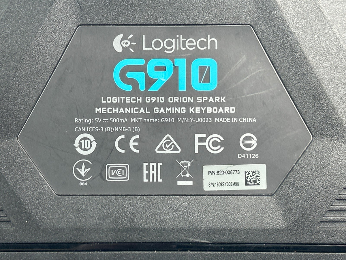 Logitech G910 Orion Spark Wired USB Gaming Keyboard Black Missing Keycaps