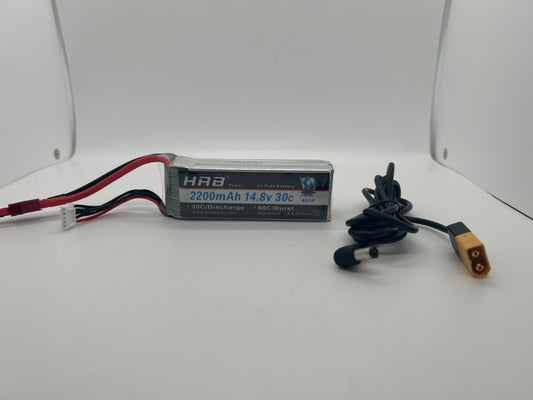 HRB 4S 2200mAh 14.8V 30C LiPo Battery for RC Cars, FPV Drones & Helicopters