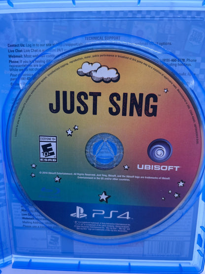 Just Sing - Standard Edition for PlayStation 4 PS4 – Music Game – Used