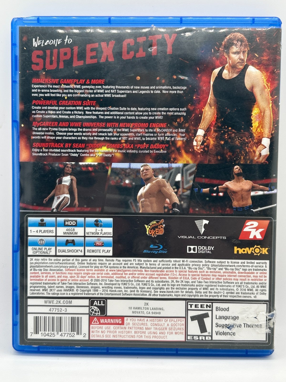 WWE 2K17 PlayStation 4 PS4 Video Game – Complete CIB – Disc & Case