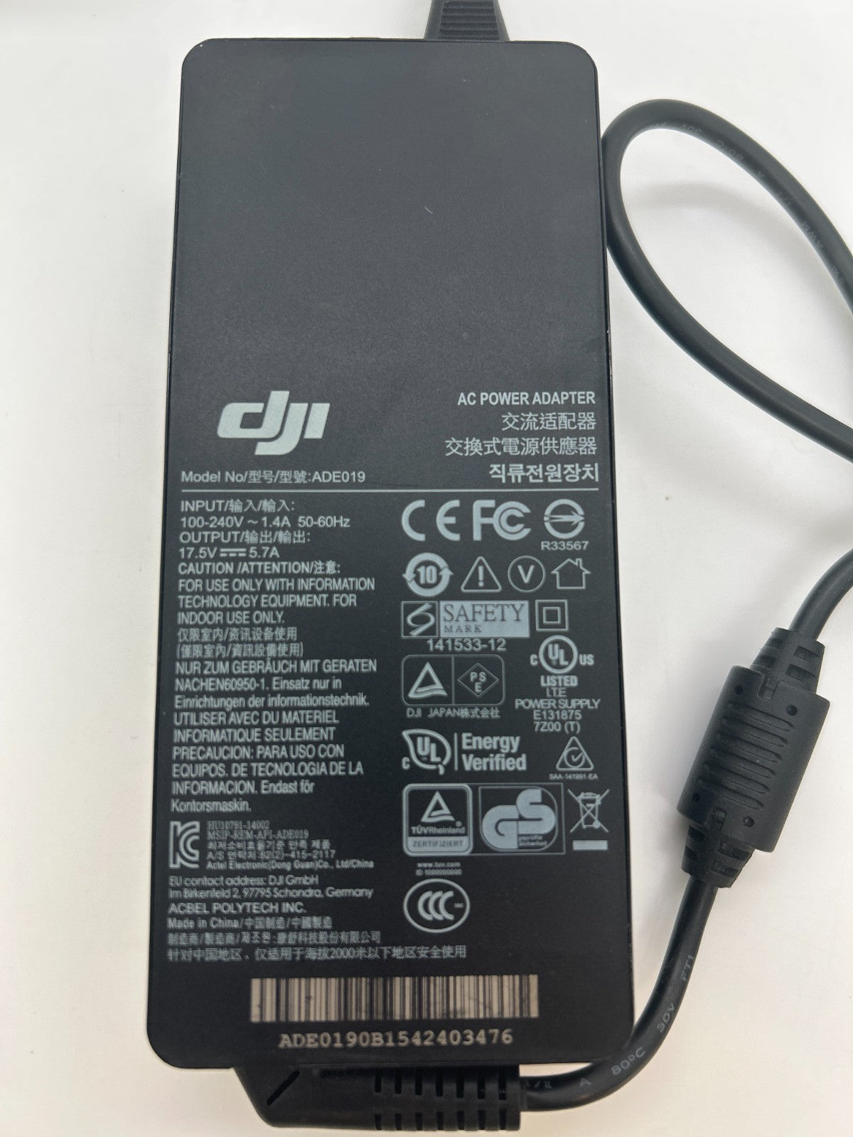 DJI Inspire 1 Battery Charger ADE019 Power Adapter | For Parts / Repair