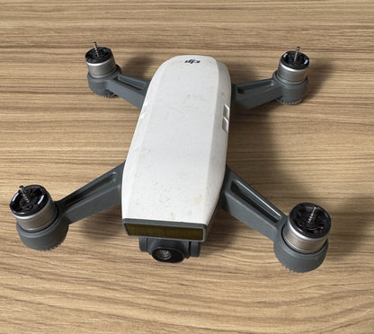 DJI Spark Drone White –Tested & Working Gimbal Camera – Cosmetic Stains – Used
