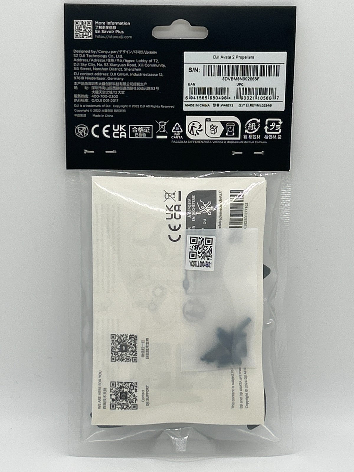 DJI Avata 2 OEM Propellers WA5212 4pc Set Genuine Replacement Blades New