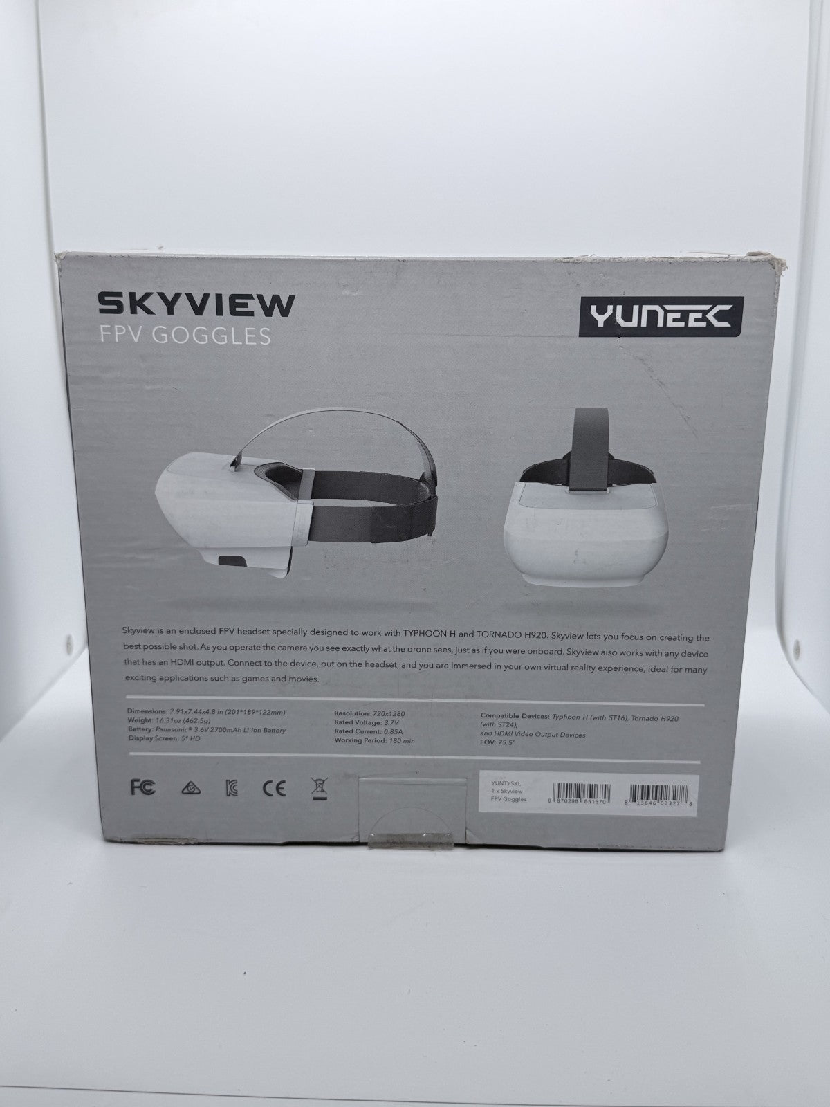 Yuneec SkyView FPV Goggles - Heavy Cosmetic Damage - For Parts