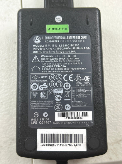 Genuine ELO Li Shin LSE9901B1250 AC Power Adapter 12V 4.16A 50W-R Charger