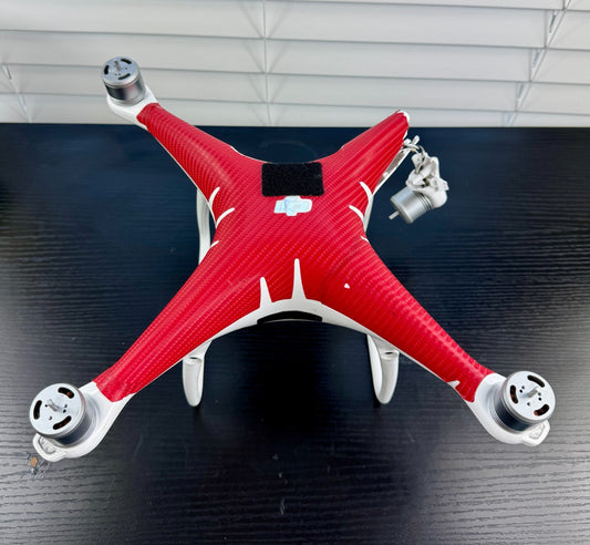DJI Phantom 4 Pro WM331A 4K Drone – Red Custom – Crashed – For Parts/Repair