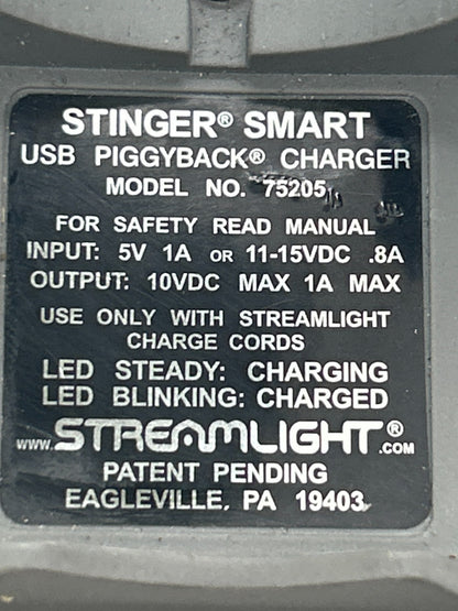 Streamlight 75205 Stinger Smart Piggyback Fast Charger Genuine
