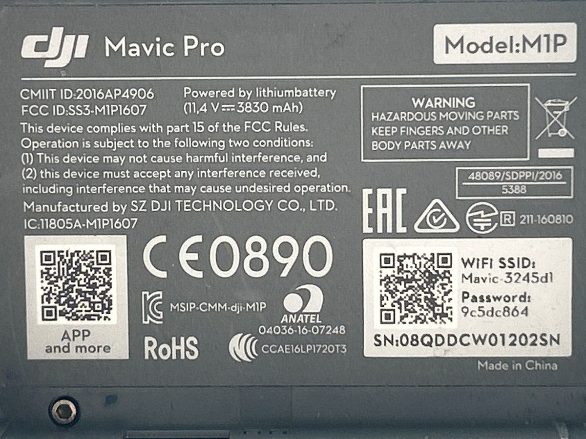 DJI Mavic Pro (M1P) Drone Only – Sensor Error, Dark Image – For Parts