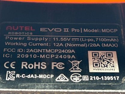 Autel EVO II V1 Drone Black/Orange P/N MDCP – Damaged – For Parts
