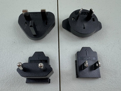 4x International Power Travel Adapters – Worldwide Plug Converters – Used