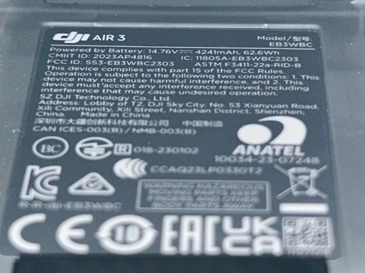 DJI Air 3 - Model EB3WBC - Drone Only 4K Camera - Tested Working Unbound - Used