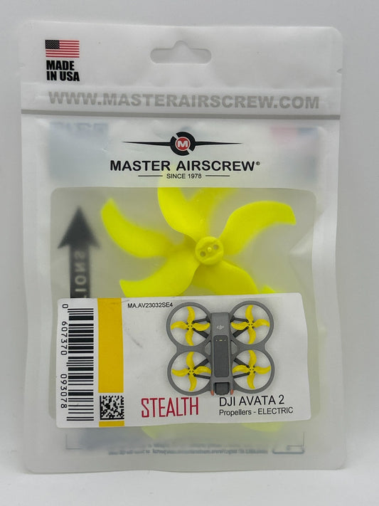 Master Airscrew Stealth Propellers For DJI Avata 2 - Yellow, Pack Of 4