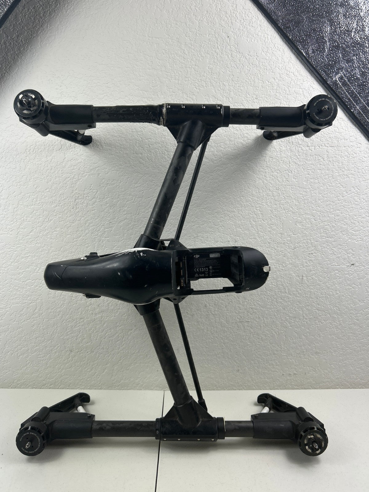 DJI Inspire 1 T600 Drone Only – Tested Working – Spray Painted Black – Damaged