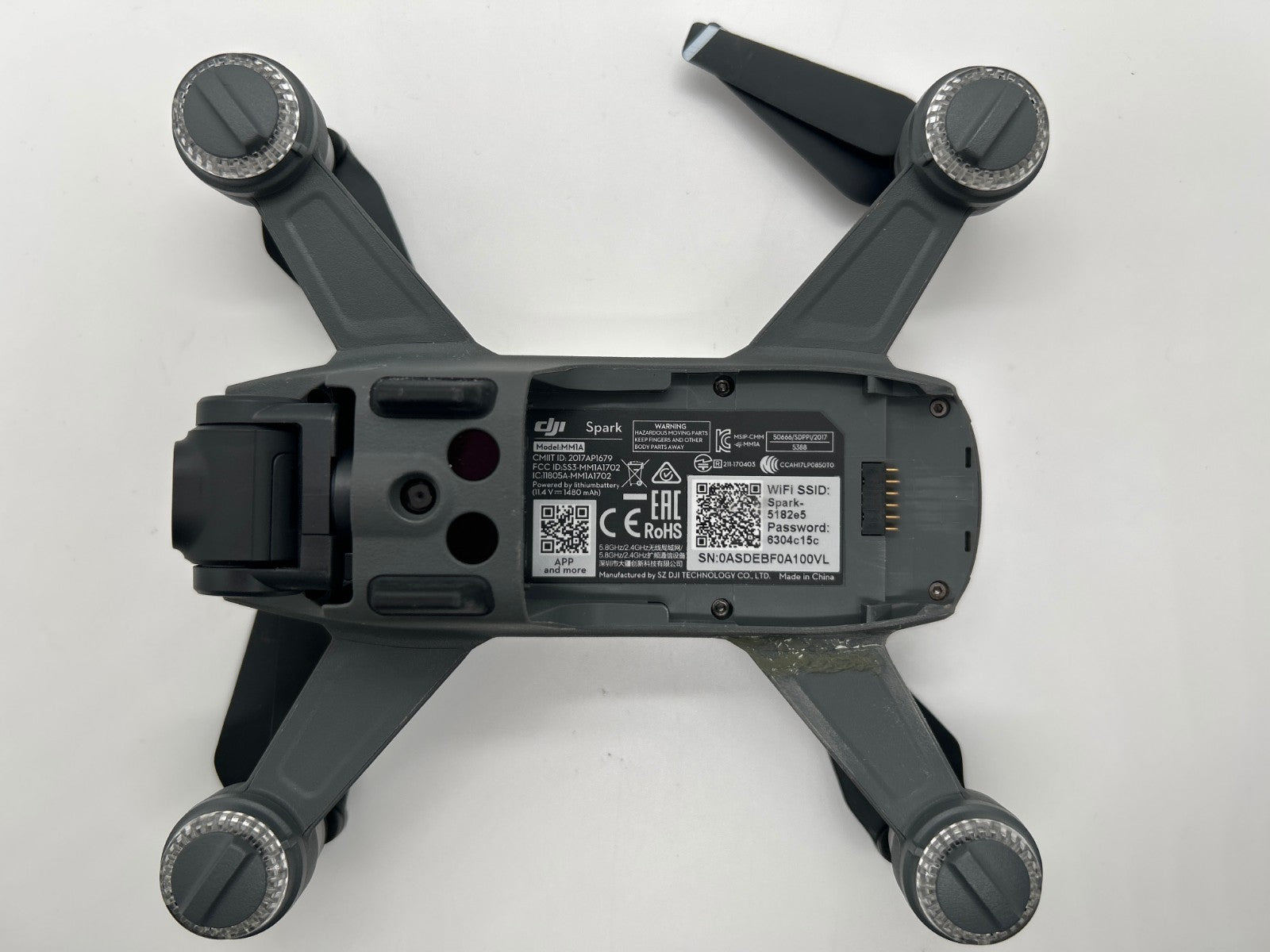 DJI Spark Replacement Drone ONLY (White) - Damaged