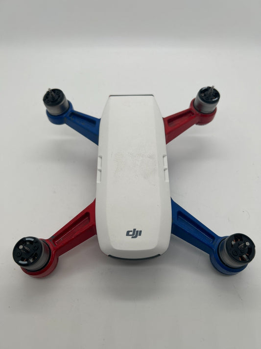 DJI Spark Drone Only (MM1A) White – Painted Red Blue – Working - Tested – Used