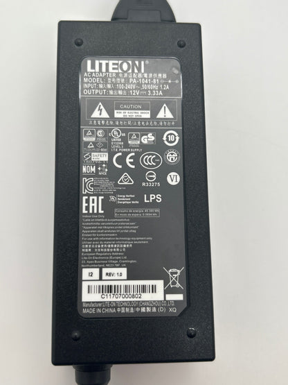 LiteOn - PA-1041-81 - AC Adapter - 12V 3.33A 40W - for Dell HP LG - Used