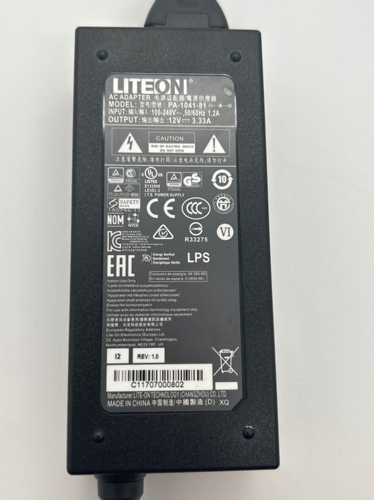 LiteOn - PA-1041-81 - AC Adapter - 12V 3.33A 40W - for Dell HP LG - Used