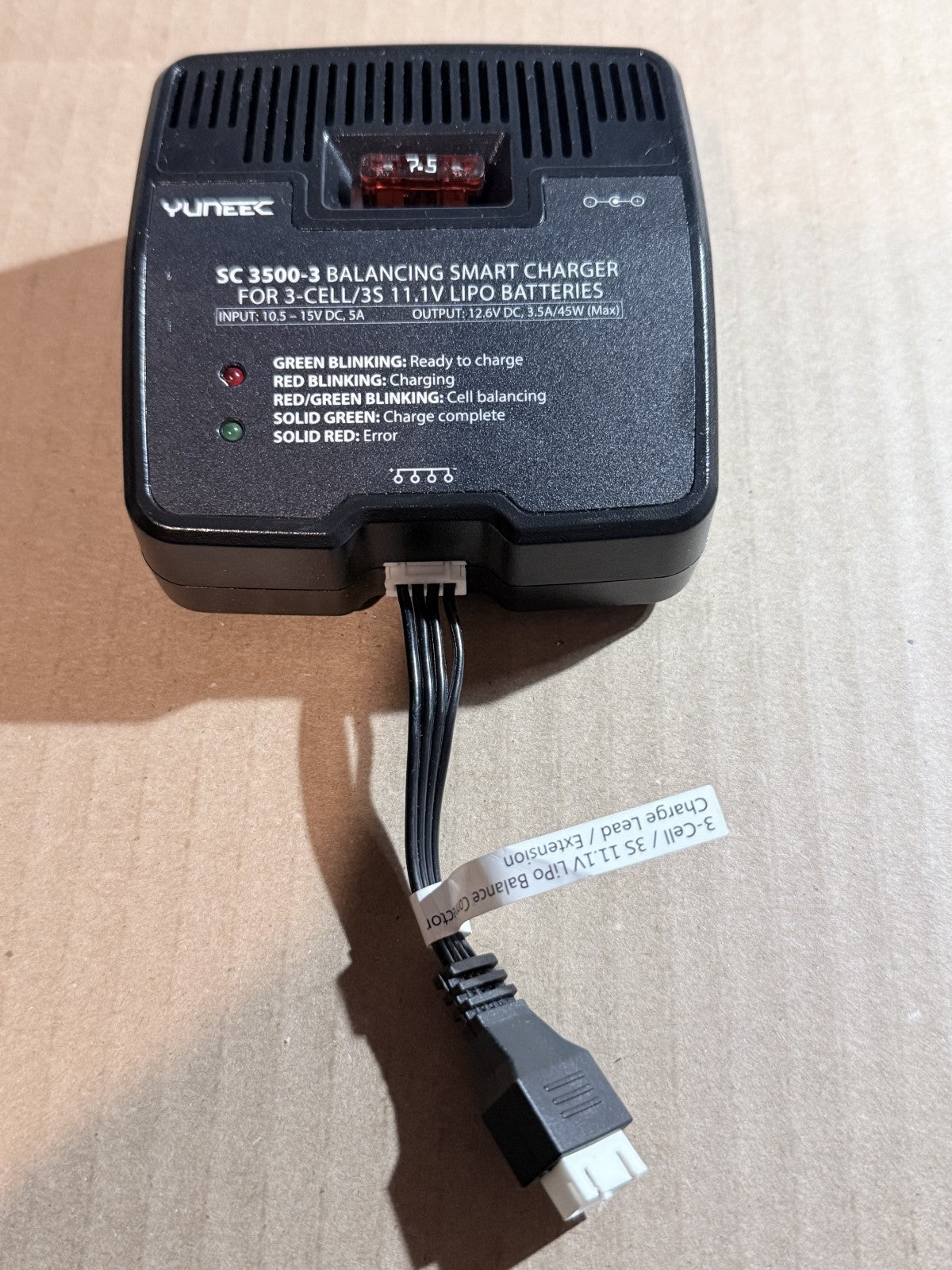 Yuneec Q500 Balancing Smart Charger SC3500-3 w/ 12V Adapter – OEM Drone Charger
