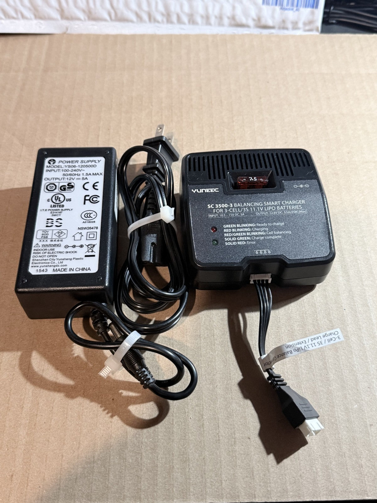 Yuneec Q500 Balancing Smart Charger SC3500-3 w/ 12V Adapter – OEM Drone Charger