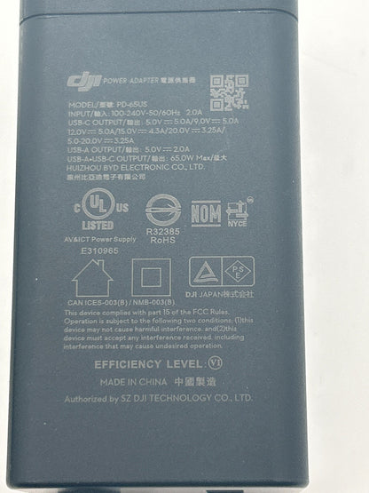 DJI PD-65W - USB-C Power Adapter Charger - PD-65US - Used