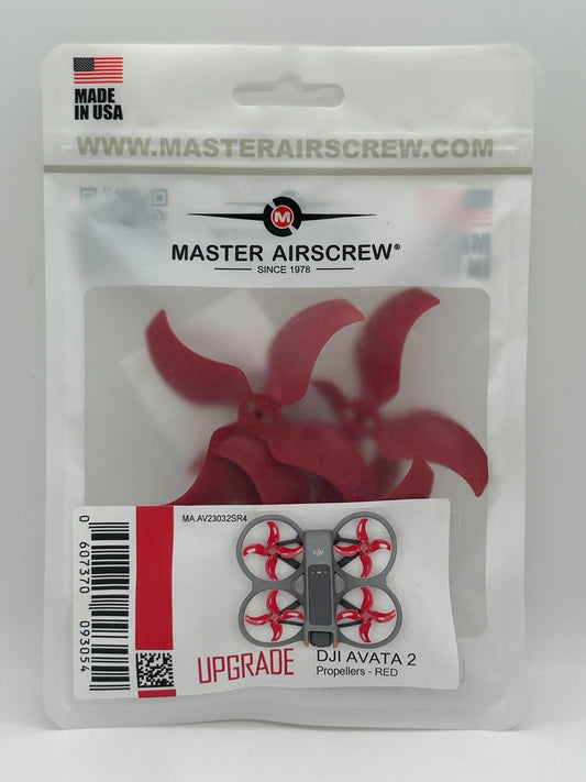 Master Airscrew Stealth Propellers For DJI Avata 2 - Red, Pack Of 4