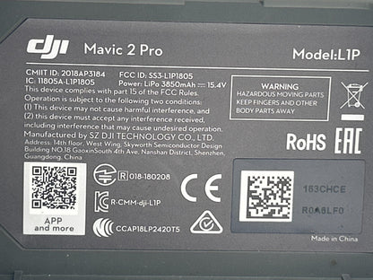 DJI Mavic 2 Pro Drone Bad Gimbal Error Displays Image For Parts Repair