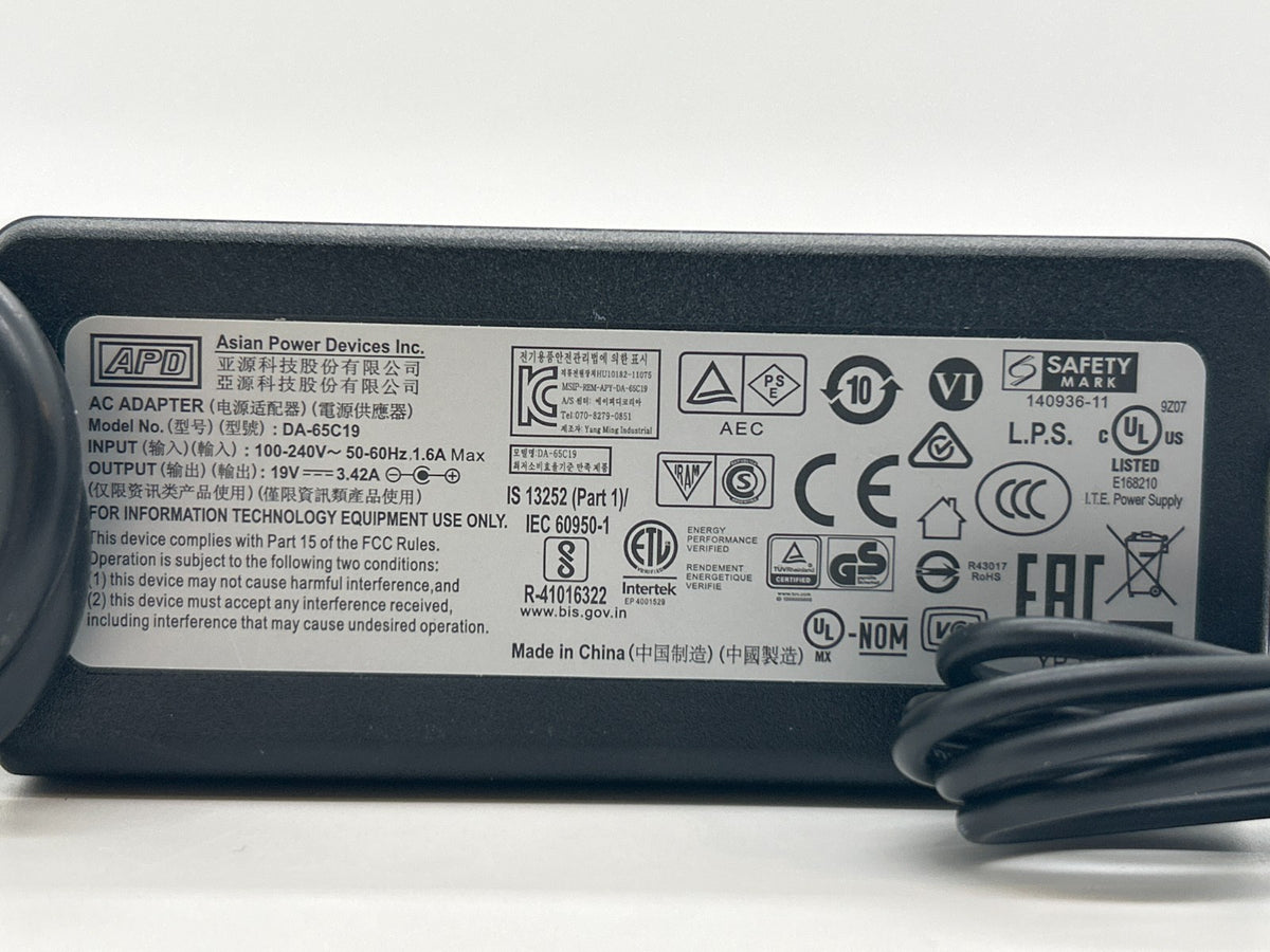 Genuine ADP AC Adapter DA-65C19 65W 19V 3.42A Power Supply Charger