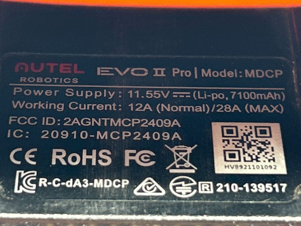 Autel EVO II V1 Drone Black/Orange P/N MDCP – Damaged – For Parts