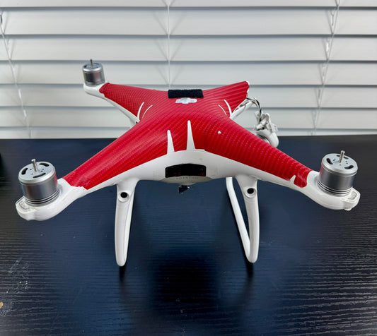 DJI Phantom 4 Pro WM331A 4K Drone – Red Custom – Crashed – For Parts/Repair