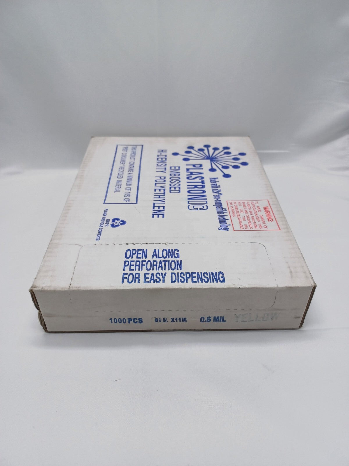 1000x Plastronic C11YE Merchandise Bag - 8 1/2" x 11", 0.6 mil HDPE, Yellow