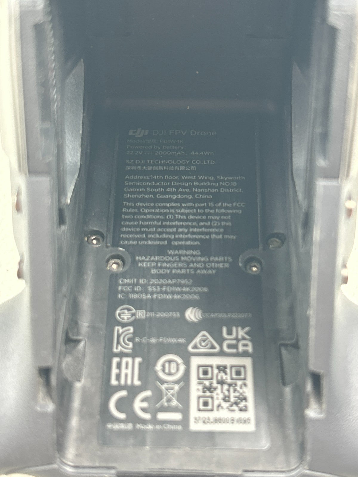 DJI FPV 4K Drone FD1W4K – Aircraft Only – Used – Tested Working