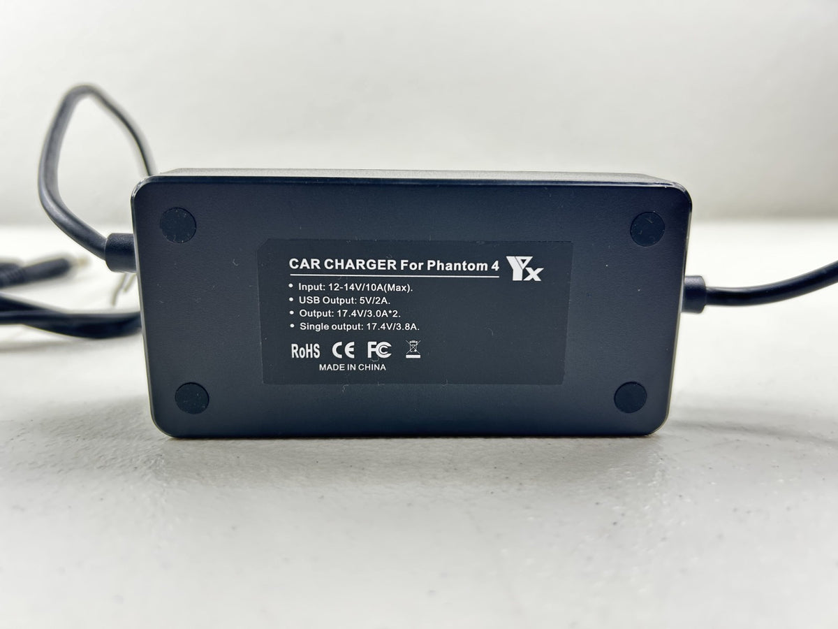 YX 3-in-1 Car Charger for DJI Phantom 4 / 4 Pro / V2.0 Batteries – Used